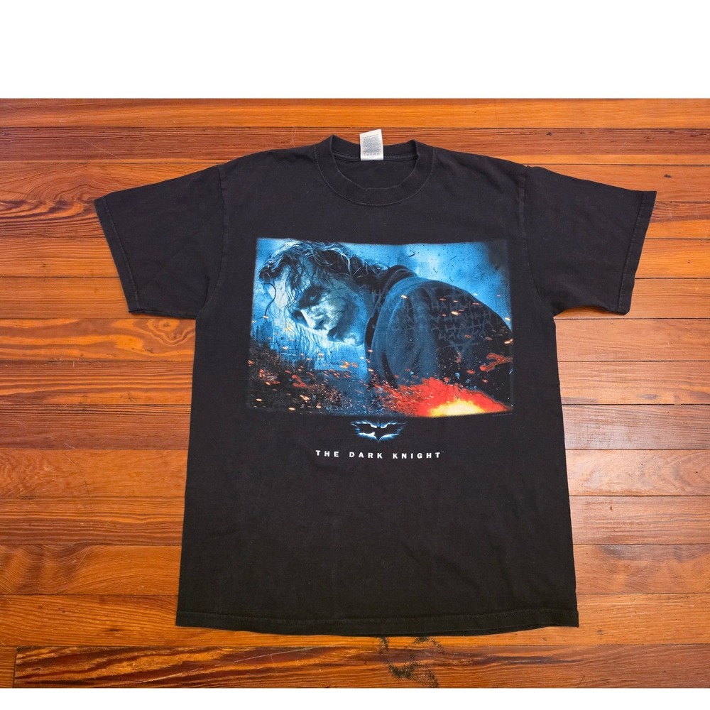 The Dark Knight Joker Movie Promo T-Shirt Black Delta Magnum Weight Mens M 2008
